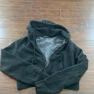Black brandy Melville cropped zip up